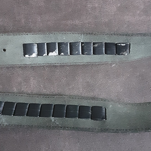 BLACK VINTAGE STUDDED LEATHER BULLET BELT - Picture 4 of 7